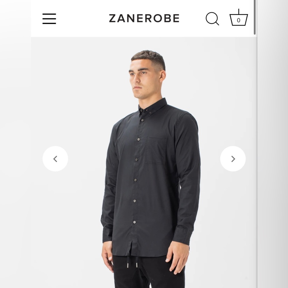 Zanerobe longline long sleeve button down